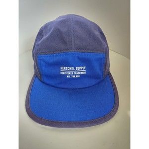 HERSCHEL SUPPLY Blue 5 Panel Adjustable Buckle Cap